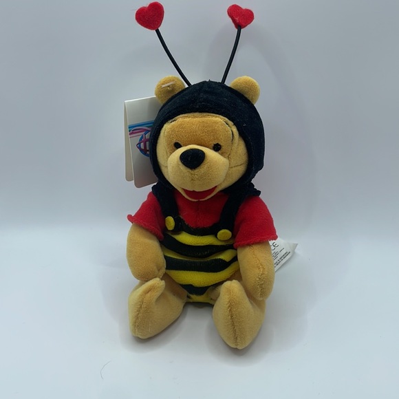 DISNEY WINNIE THE POOH VALENTINES NWT VTG 90s BEAN BAG PLUSH DISNEY EXCLUSIVE - Picture 8 of 8